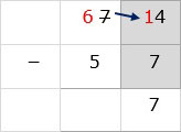 Subtract Numbers Ones Column