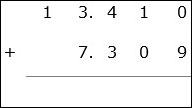 Addition of Aligned Decimal