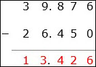 Addition of Aligned Decimal