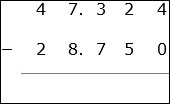 Subtract of Decimal