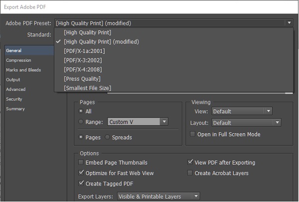 PDF Right Preset