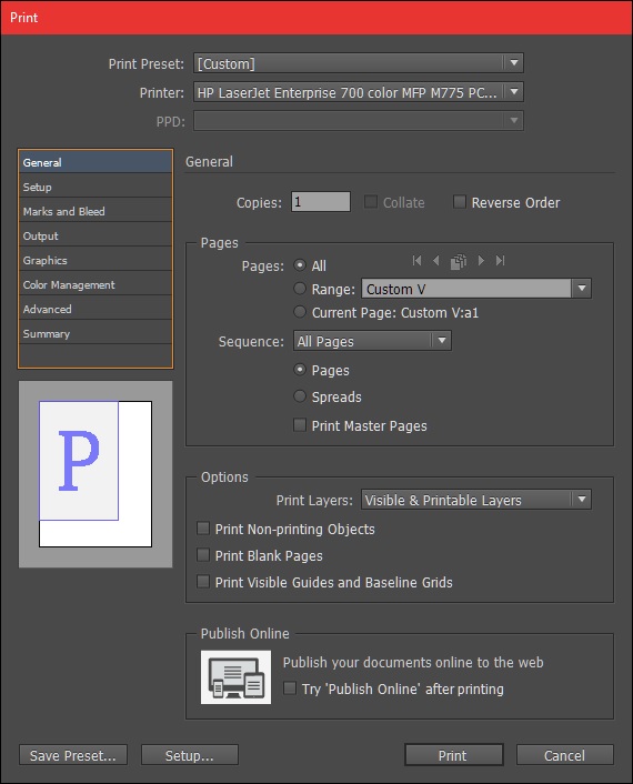 Print Setup
