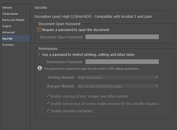 Security Options
