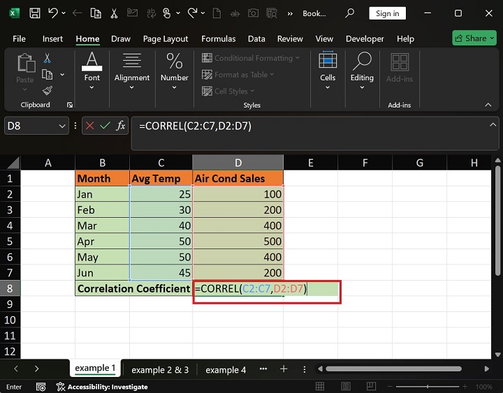 CORREL Function 1