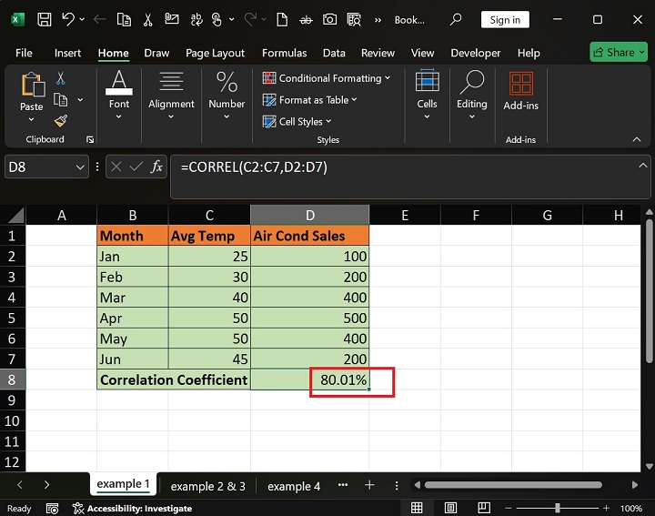 CORREL Function 2