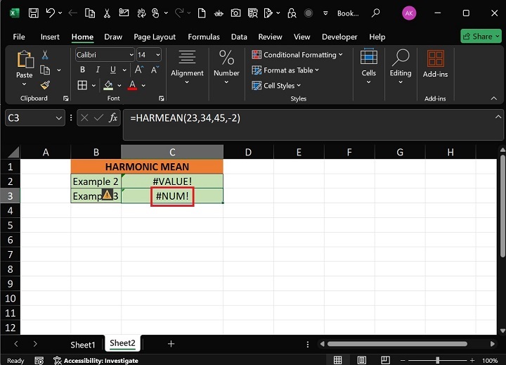 HARMEAN Function6
