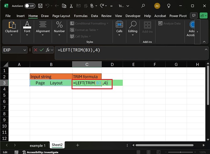 LEFT TRIM function in Excel1