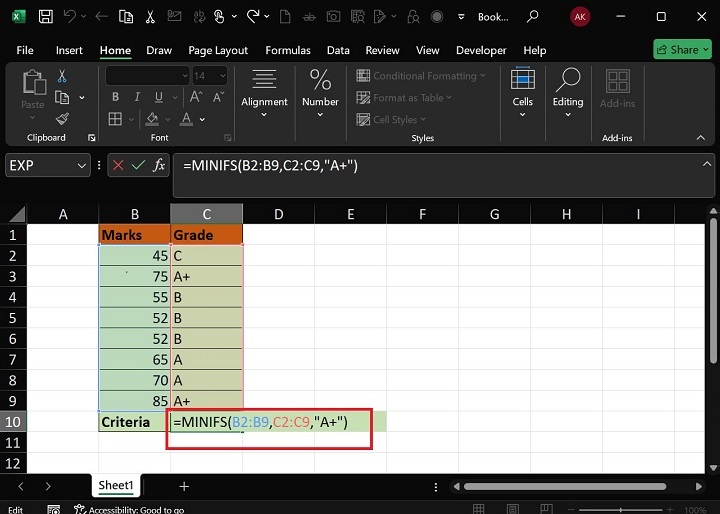 MINIFS Function1