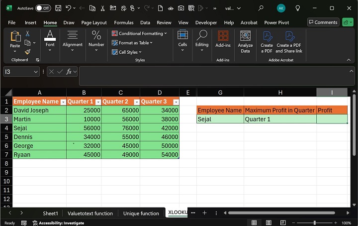 Nested XLOOKUP in EXCEL