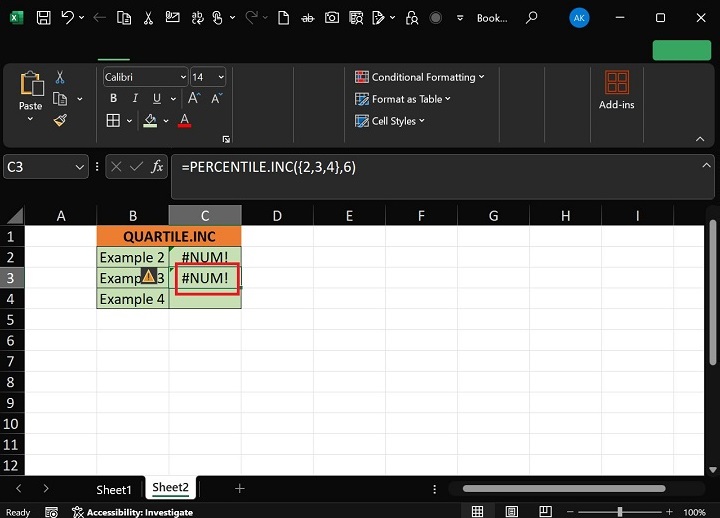 QUARTILE.INC Function7