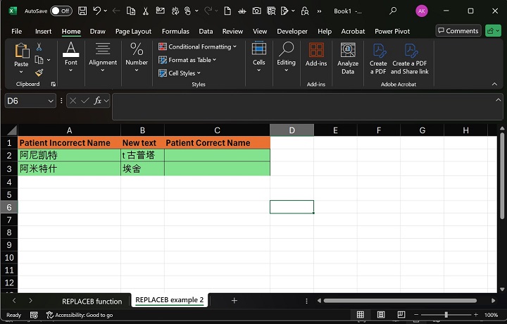 REPLACEB Function in Excel