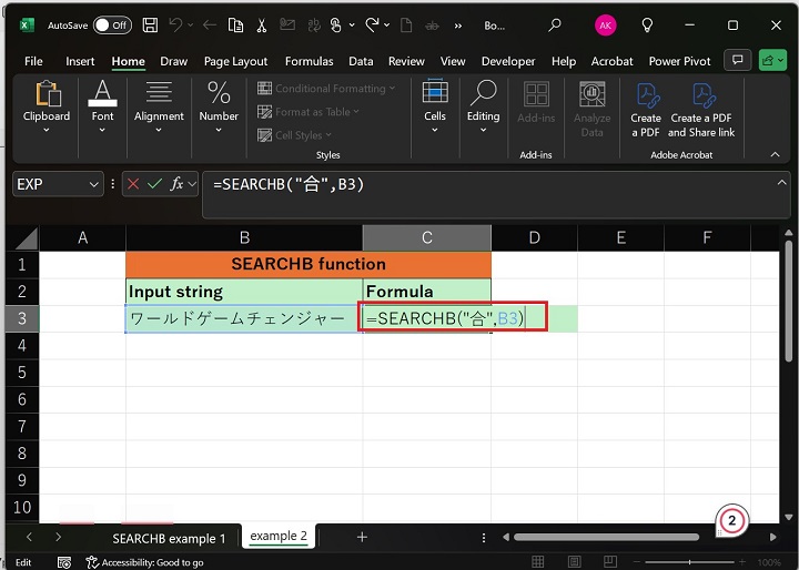 SEARCHB Function 5