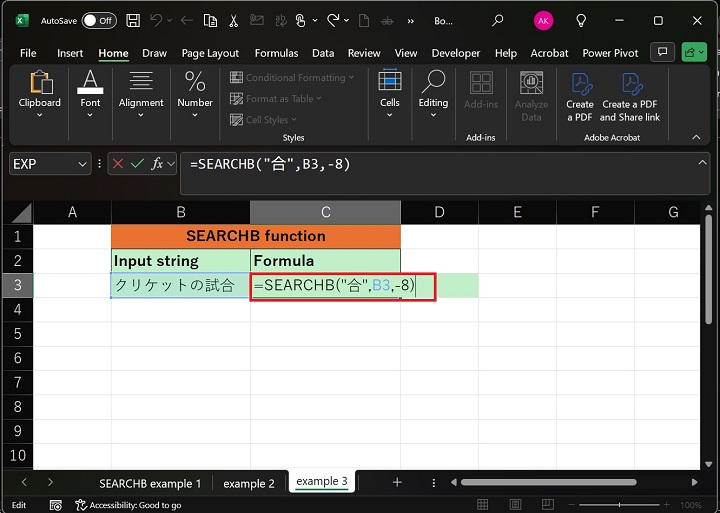 SEARCHB Function 7