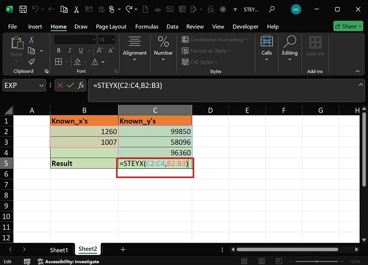 STEYX Function3