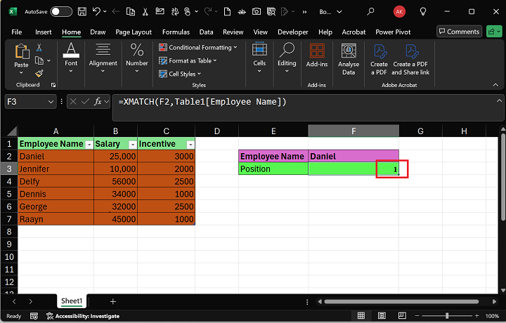 XMATCH Function