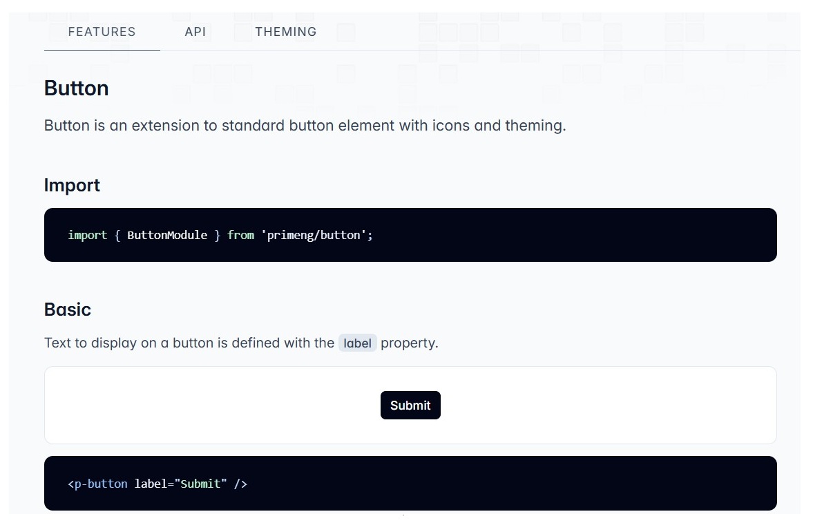PrimeNG Button