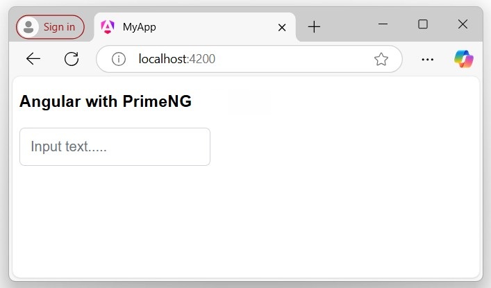PrimeNG Input Text1