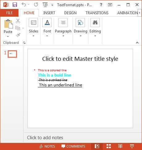 Formatting Text