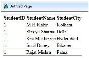 ADO.Net Result