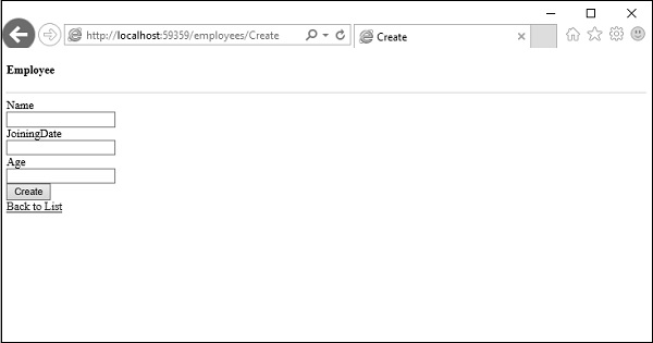 Clicking Create New