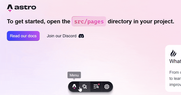 Astro JS Dev Toolbar