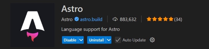 Astro in VSCode