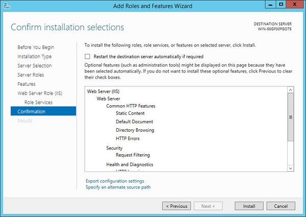 Install IIS