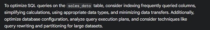 Indexing Recommendations