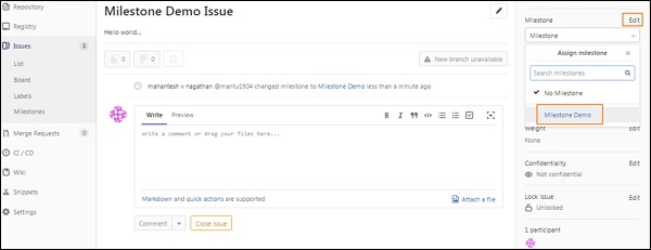 GitLab Milestone