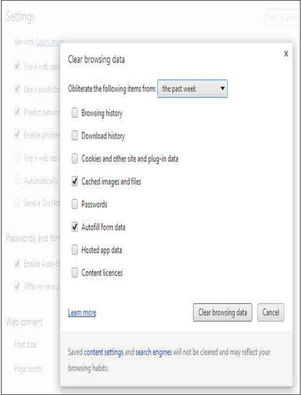 Clear Browsing Data