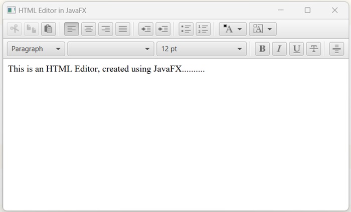HtmlEditor Output