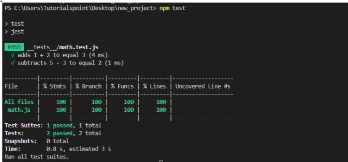Test Output