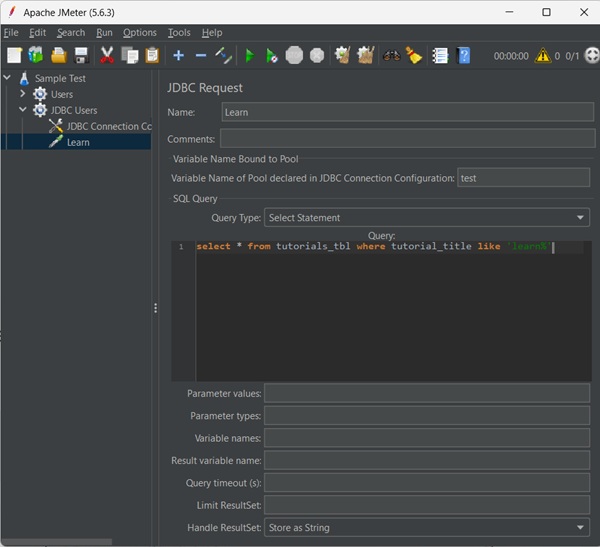 JDBC Request