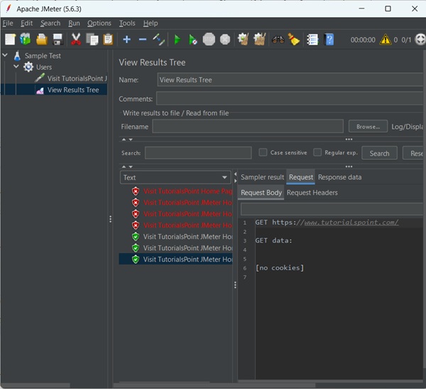 Request Tab