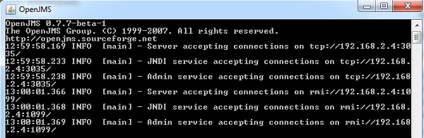 OpenJMS Window Ports for Accepting Connections