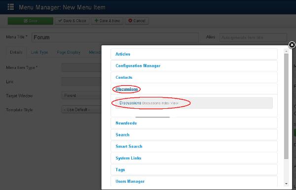Joomla Adding Forum