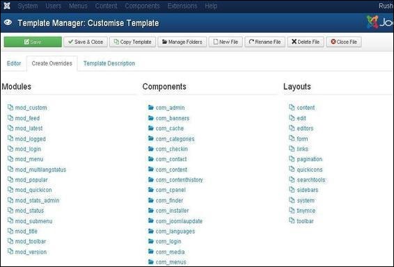joomla Customize Template