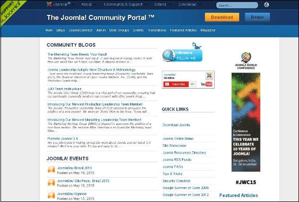 joomla Help Menu