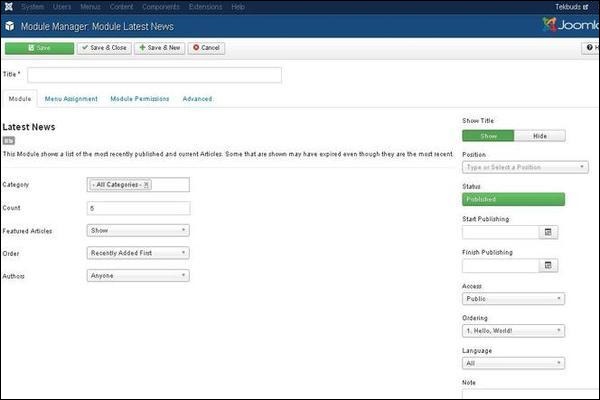 Joomla Latest News Module