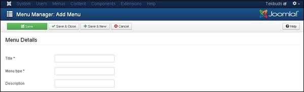 Joomla Menus Menu