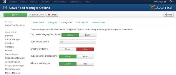 Joomla Adding News Feed
