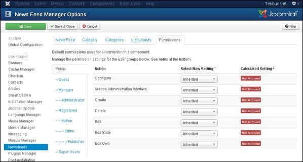 Joomla Adding News Feed