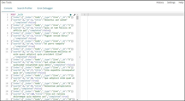 Upload json data