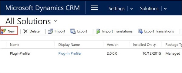 Mscrm Create Solution Step 1