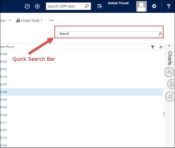 Mscrm Quick Search Bar
