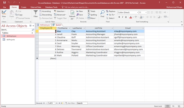 Query Result