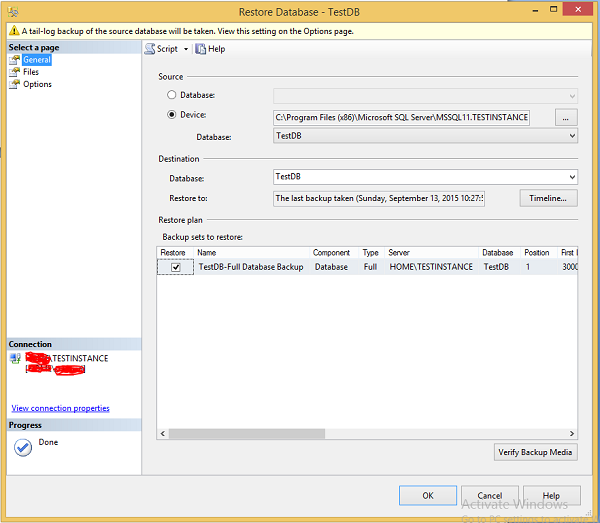 Restore Database