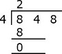 Multiply 4 x 2