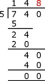 Multiply 8 x 5