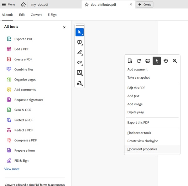 Document properties